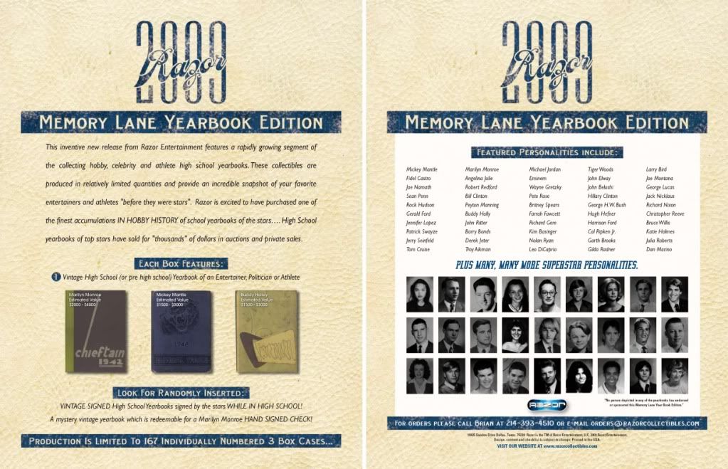 2009 Razor Memory Lane Yearbook Edition Blowout Cards Forums